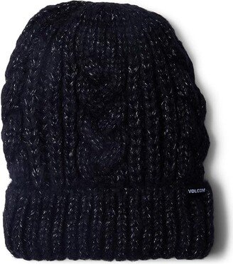 Volcom Snow Cable Hand Knit Beanie (Black) Cold Weather Hats