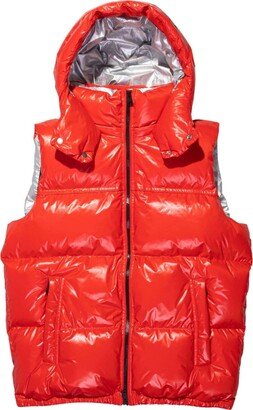 Logo-Print Hooded Padded Gilet