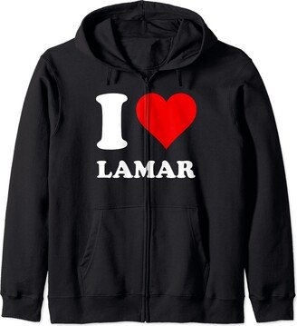 I Heart Lamar Red Heart I Love Lamar Zip Hoodie