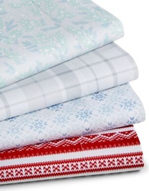 Home Design Easy Care Holiday Printed Microfiber Sheet Sets Created For Macys