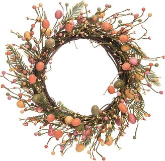 Wood 20 in. Multicolor Easter Pastel Egg Wreath