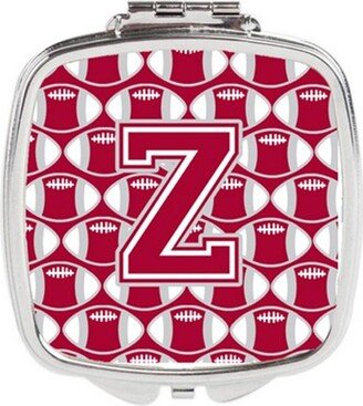 CJ1065-ZSCM Letter Z Football Crimson, Grey & White Compact Mirror