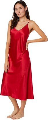 Glamour Satin Gown (Brocade Red) Women's Pajama