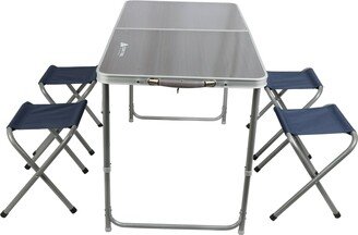 Austiom Leading LLC Durable Steel and Aluminum Table Set with Stools