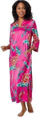 N by Natori Sarasa Satin Caftan (Berry Multi) Women's Pajama