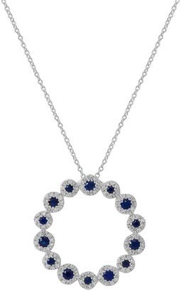 Fine Jewelry 14K 0.88 Ct. Tw. Diamond & Sapphire Necklace