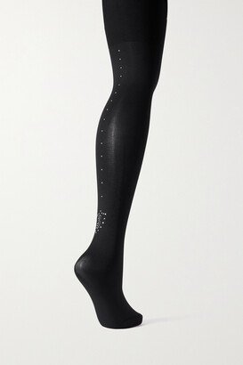 Crystal-embellished 55 Denier Tights - Black