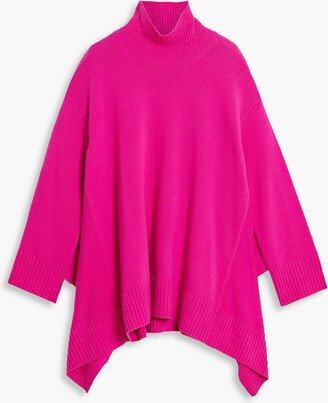 Asymmetric wool and cashmere-blend turtleneck sweater