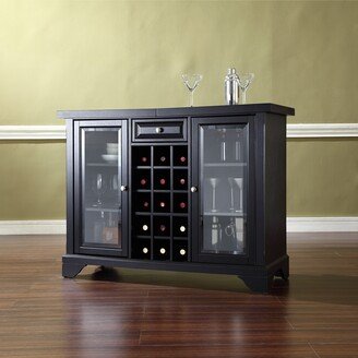 Crosley Furniture LaFayette Sliding Top Bar Cabinet in Black Finish - 47.75 W x 19 D x 36 H