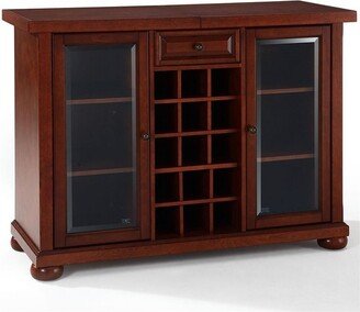 Wood Sliding Top Home Bar Cabinet in Vintage Mahogany Brown-Bowery Hill