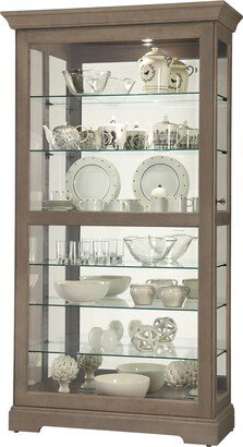 Tyler V Grey-finish Solid Wood 7-shelf Curio Cabinet