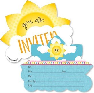 Big Dot of Happiness You are My Sunshine - Shaped Fill-in Invitations - Baby Shower or Birthday Party Invitation Cards with Envelopes - Set of 12