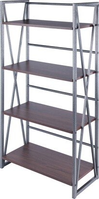 Isa 4-Tier Shelf, Graphite and Walnut