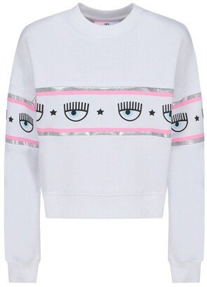 Glitter Logo Tape Crewneck Sweatshirt