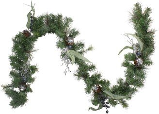 Northlight Unlit Mixed Pine and Blueberries with Ice Twigs Artificial Christmas Garland