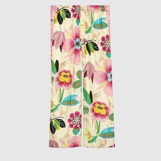 Floral print silk pant