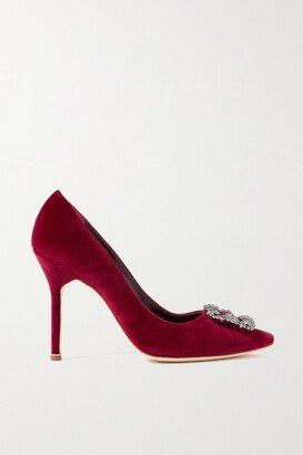 Hangisi 105 Embellished Velvet Pumps - Burgundy