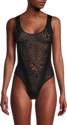 Original Original Penguin Intimately Free People Women's Off Beat Mixed Media Lace Bodysuit