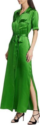 Klement Satin Maxi Shirtdress