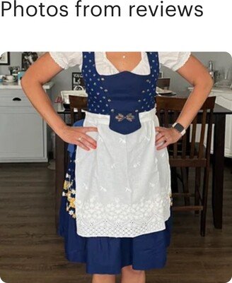 Bestseller Eyelet White Apron For Costumes, White Pioneer Apron, Wide Fabric Apron Women, Dirndl Long Costume Aprons