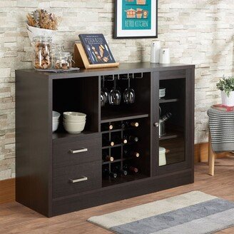 Aoolive Kitchen Server Storage Cabinet with Wine Bottle Holder and Wine Rack