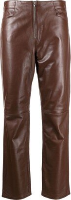 High-Waist Lambskin Trousers-AA