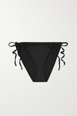 Tiny Ties Stretch-satin Bikini Briefs - Black