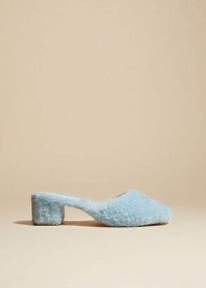 The Clio Mule in Baby Blue Shearling