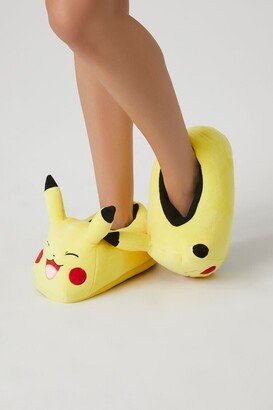 Women's Plush Pikachu House Slippers in Yellow Medium