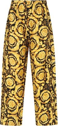 Baroque Pattern Straight Leg Pajama Pants-AA