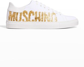 Men's Metallic Logo Paint Low-Top Sneakers