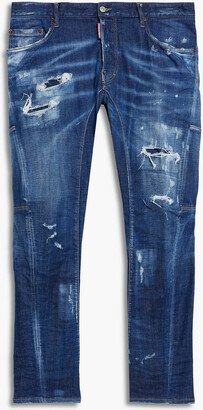 Slim-fit distressed denim jeans