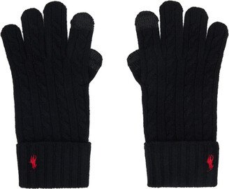 Black Cable Knit Gloves