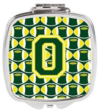 CJ1075-OSCM Letter O Football Green & Yellow Compact Mirror