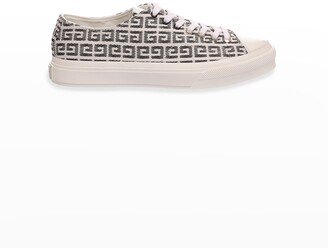 Men's City Allover Logo Canvas Low-Top Sneakers