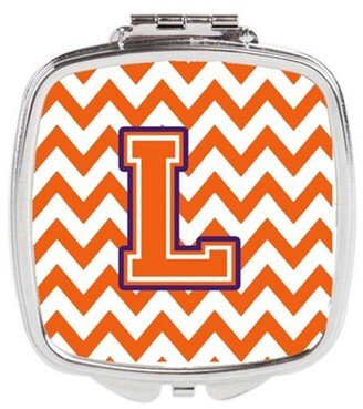 CJ1062-LSCM Letter L Chevron Orange & Regalia Compact Mirror