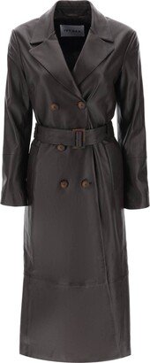 Ivy Oak Double-breasted Trench Coat In Leather