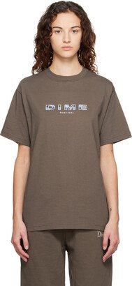 Dime Brown Block Font T-Shirt