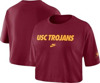 Women's Cardinal Usc Trojans Wordmark Cropped T-shirt