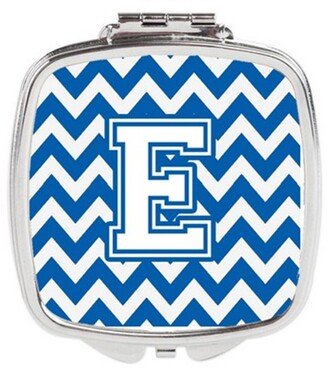 CJ1045-ESCM Letter E Chevron Blue & White Compact Mirror, 3 x 0.3 x 2.75 in.