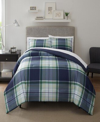 Simply Clean Scott Plaid Microbial-Resistant 2-Piece Comforter Set, Twin/Twin Xl