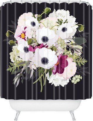 Antoinette Night Shower Curtain Black