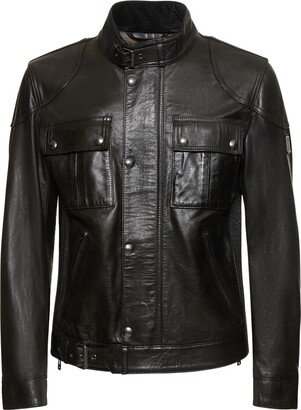 Gangster waxed leather jacket