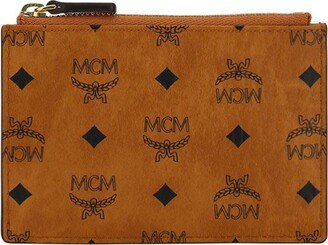 Monogram Printed Top-Zip Coin Holder