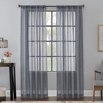 Scott Living Celeste Textured Linen Blend Sheer Rod Pocket Curtain Panel, Single Panel