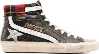 Distressed-Finish High-Top Sneakers