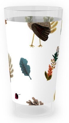 Outdoor Pint Glasses: Fall Thanksgiving Turkeys On White Outdoor Pint Glass, White