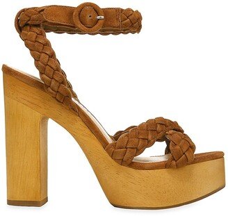 Gael Suede Braided Ankle-Strap Platform Sandals