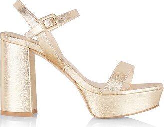 Odila Metallic Leather Platform Sandals