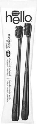 hello Activated Charcoal Infused Bristle Toothbrush - Trial Size - 2ct